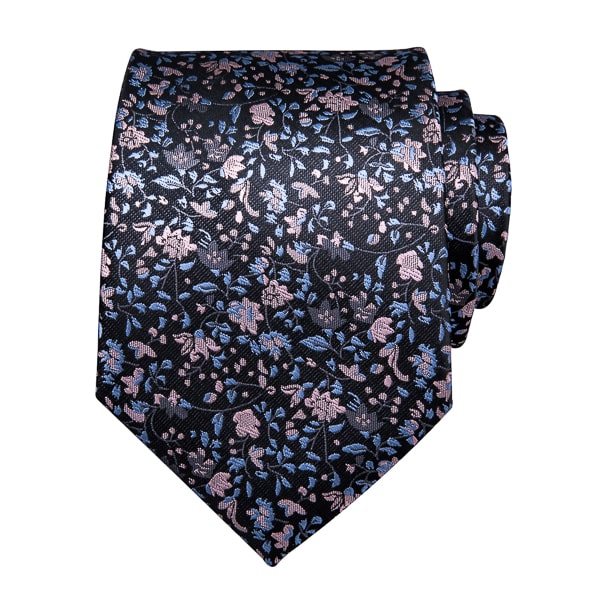 Ozzimo Baby Blue & Pink Floral Silk Tie for Men – Stylish & Elegant