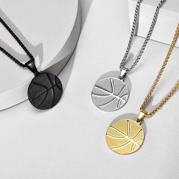 Ozzimo Black Basketball Pendant Necklace for Men – Sporty & Stylish - Image 4