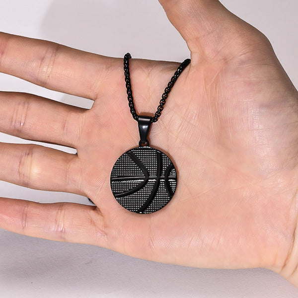 Ozzimo Black Basketball Pendant Necklace for Men – Sporty & Stylish - Image 3