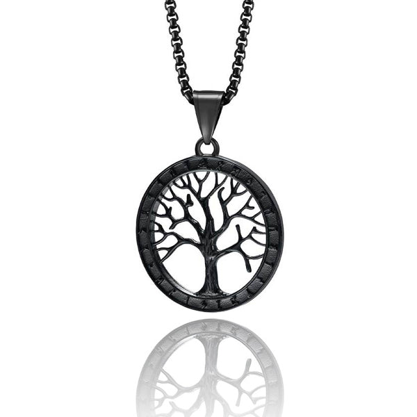 Ozzimo Black Tree of Life Pendant Necklace for Men – Elegant & Meaningful