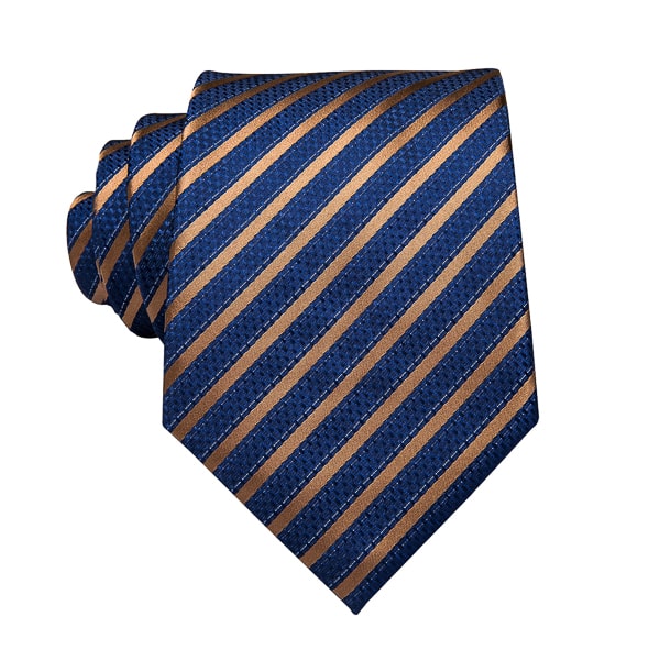 ozzimo Stylish Blue & Copper Striped Silk Tie for Men