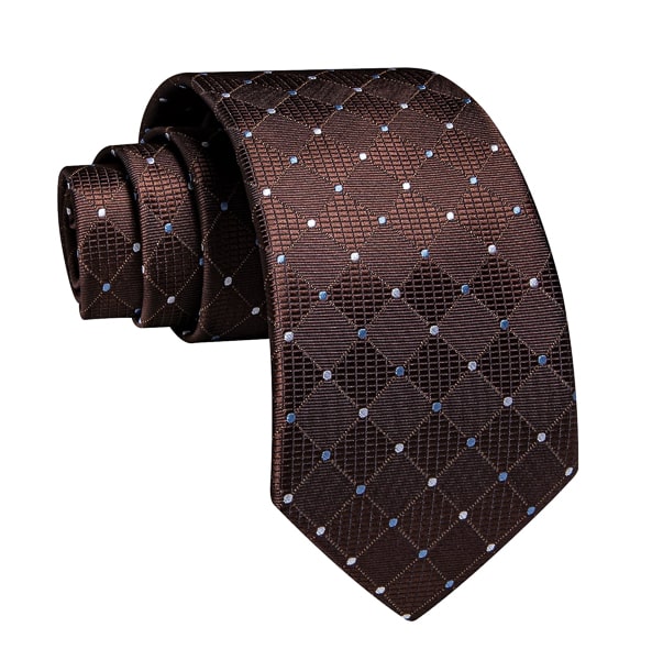 Ozzimo Brown Polka Dot Silk Tie for Men – Designer & Stylish