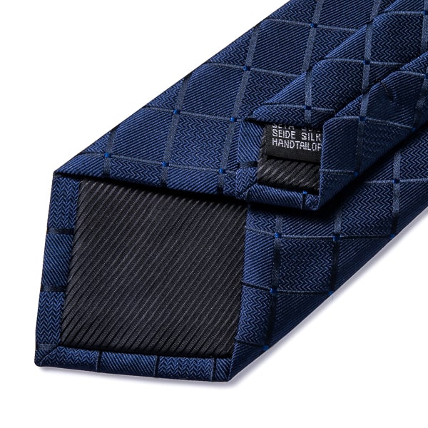 ozzimo Dark Blue Elegant Silk Tie for Men - Image 3