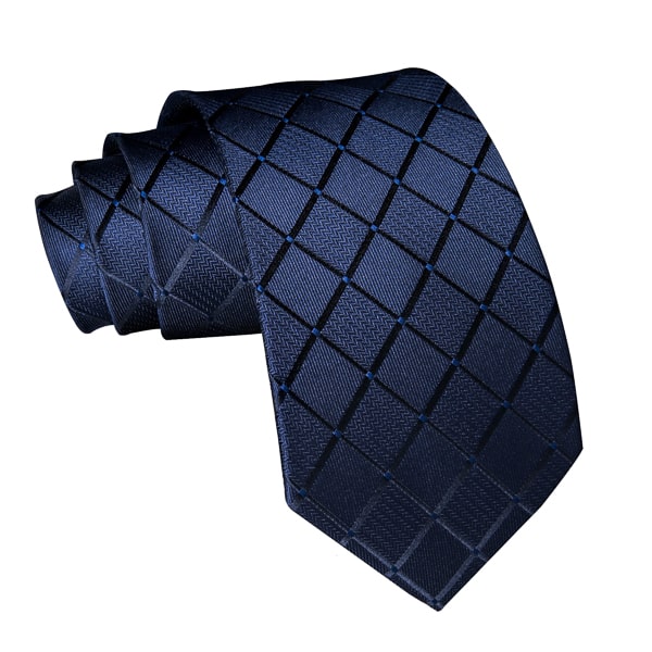 ozzimo Dark Blue Elegant Silk Tie for Men