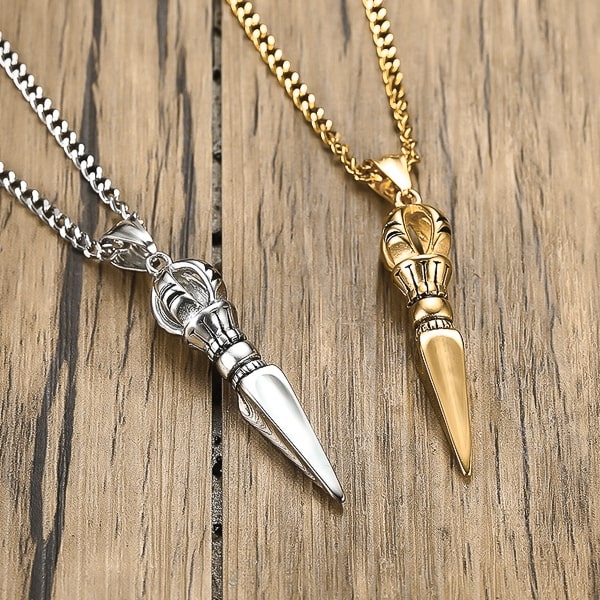 Ozzimo Gold Dagger Pendant Necklace for Men – Bold & Stylish - Image 3