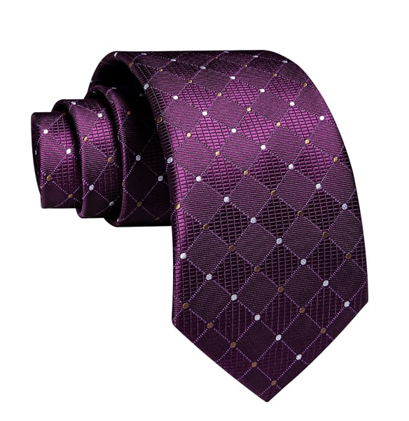Ozzimo Purple Polka Dot Silk Tie for Men – Designer & Elegant