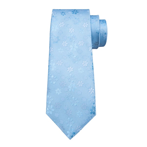Ozzimo Men's Sky Blue Floral Silk Tie – Elegant & Stylish Accessory - Image 3