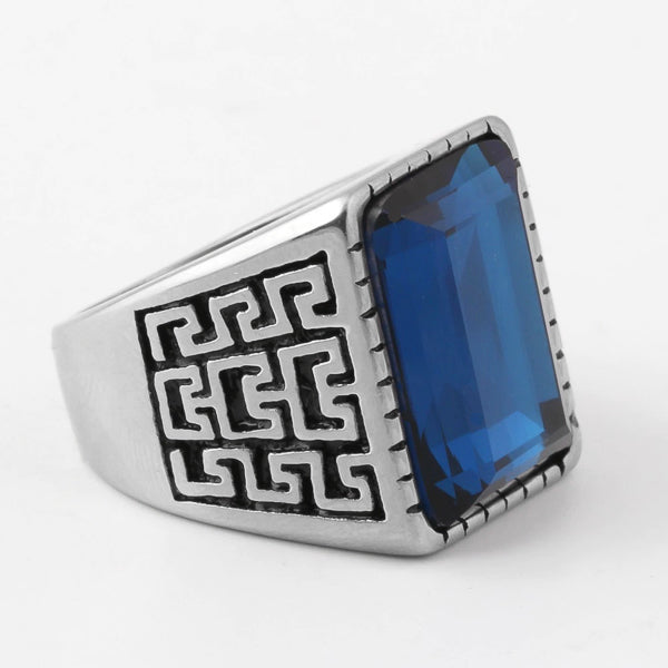 Ozzimo Large Blue Stone Ring for Men – Bold & Elegant - Image 3